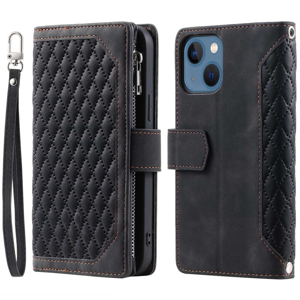 iPhone 13 Quiltet pungtaske, Sort