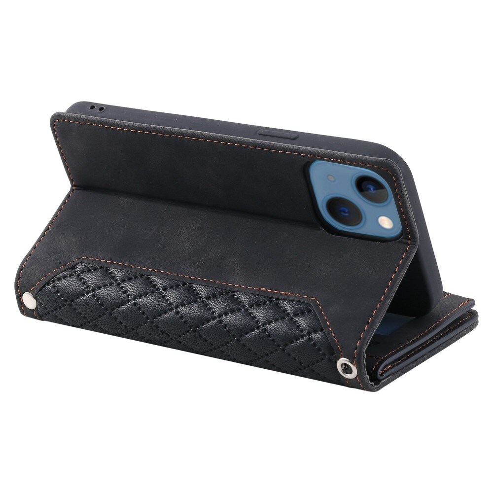 iPhone 13 Quiltet pungtaske, Sort