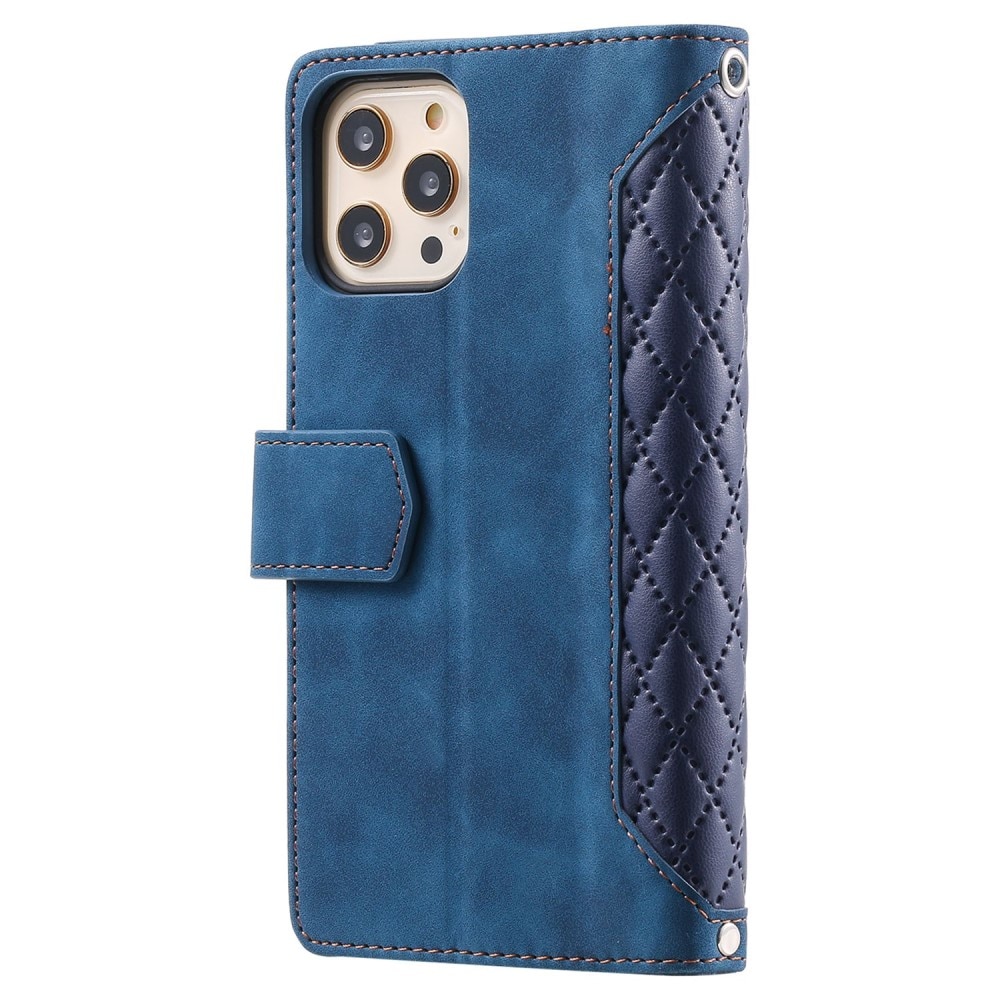 iPhone 12/iPhone 12 Pro Quiltet pungtaske, Blå