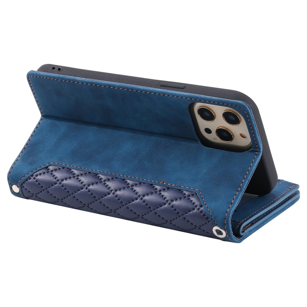 iPhone 12/iPhone 12 Pro Quiltet pungtaske, Blå