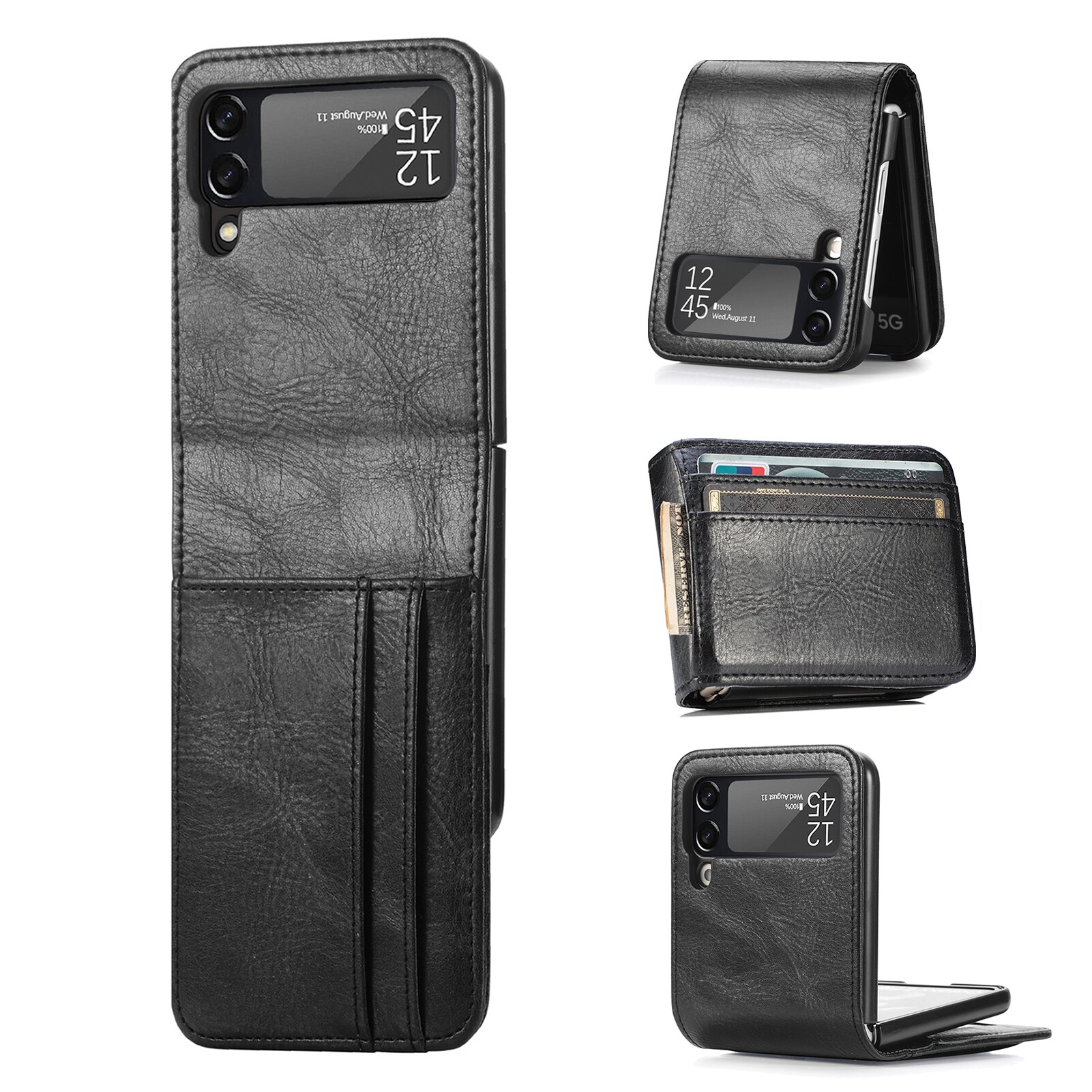 Samsung Galaxy Z Flip 4 Enkelt mobiletui, Sort