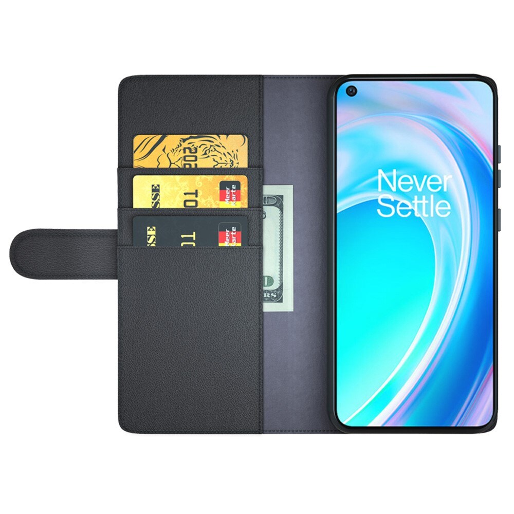  OnePlus Nord CE 2 Lite 5G Slankt mobiletui i ægte læder, Sort