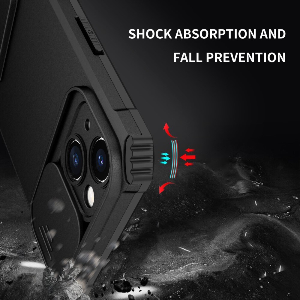 Apple iPhone 14 Cover med Kickstand & Kamerabeskyttelse, Sort