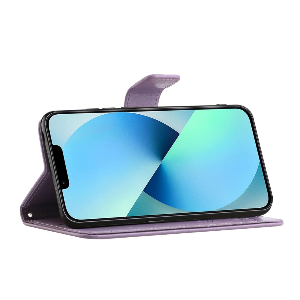 iPhone 14 Mobiletui med sommerfugle, Lilla