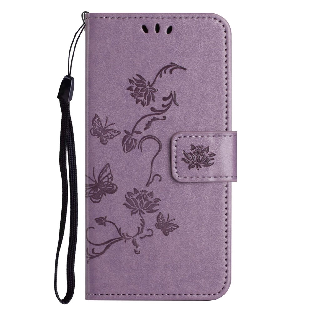iPhone 14 Mobiletui med sommerfugle, Lilla
