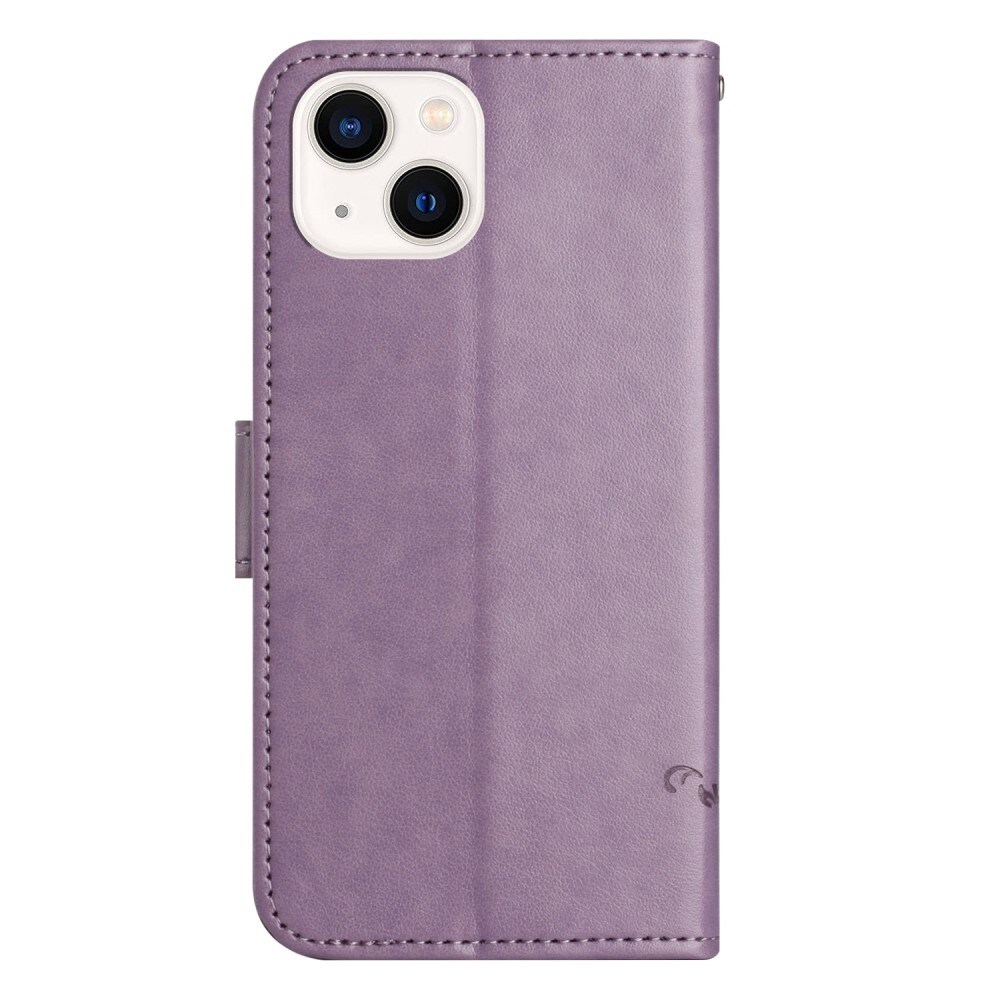 iPhone 14 Mobiletui med sommerfugle, Lilla