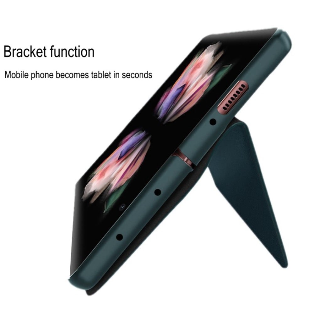 Samsung Galaxy Z Fold 4 Pungetui i ægte læder, Sort