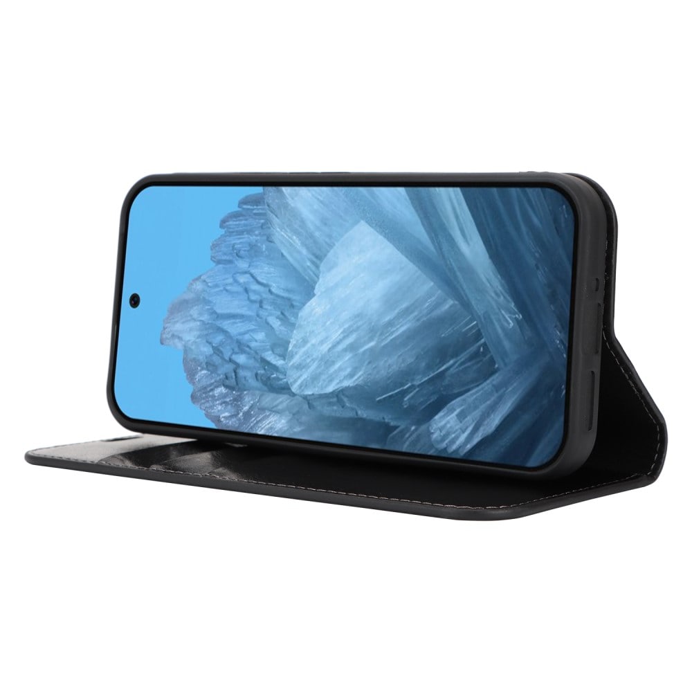Google Pixel 10 Pro Smidigt mobiletui i ægte læder, Sort