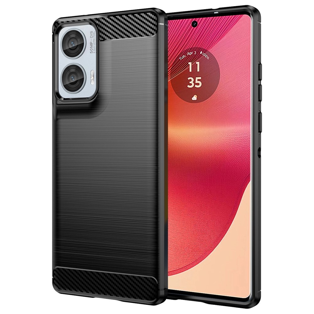 Motorola Edge 50 Fusion TPU-cover Brushed, Sort