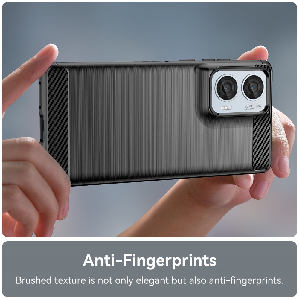 Motorola Edge 50 Fusion TPU-cover Brushed, Sort