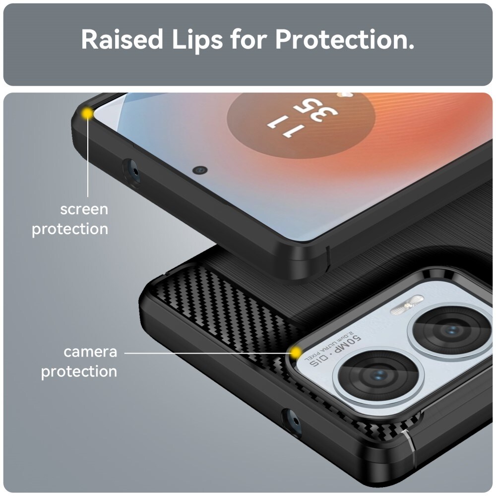 Motorola Edge 50 Fusion TPU-cover Brushed, Sort