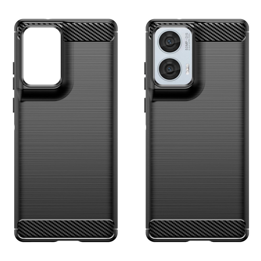 Motorola Edge 50 Fusion TPU-cover Brushed, Sort