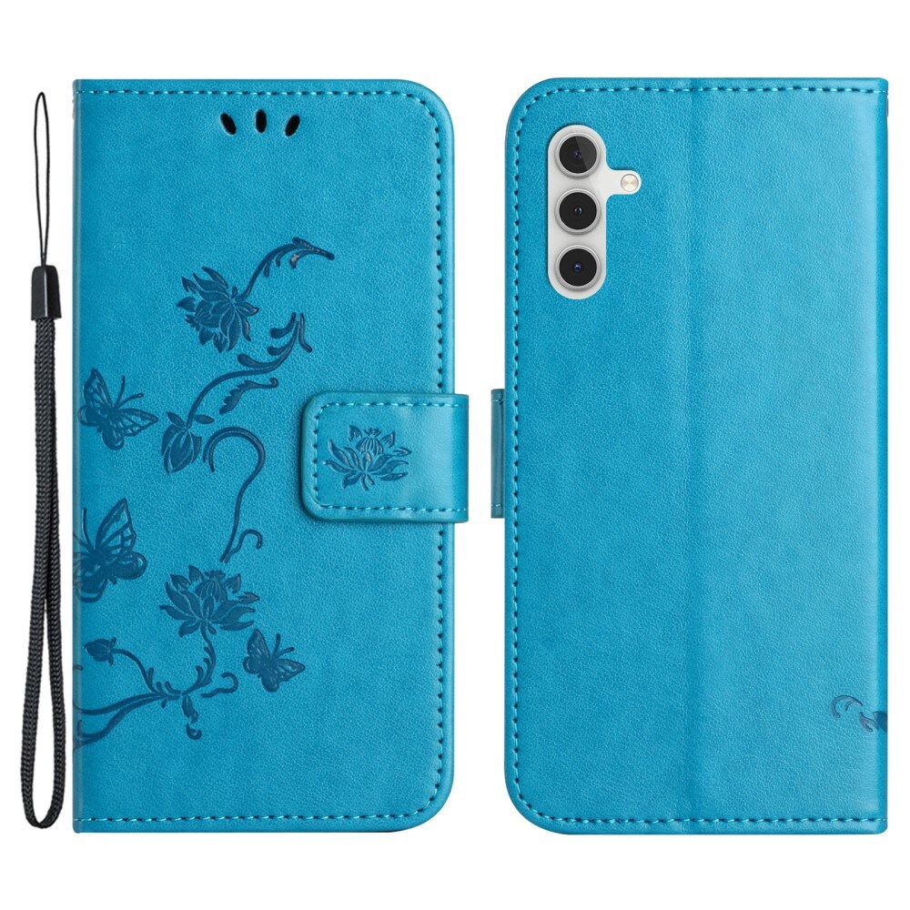 Samsung Galaxy S24 FE Mobiletui med sommerfugle, Blå