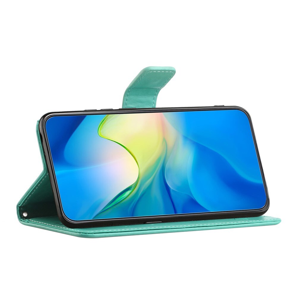 Samsung Galaxy S24 FE Mobiletui med sommerfugle, Grøn