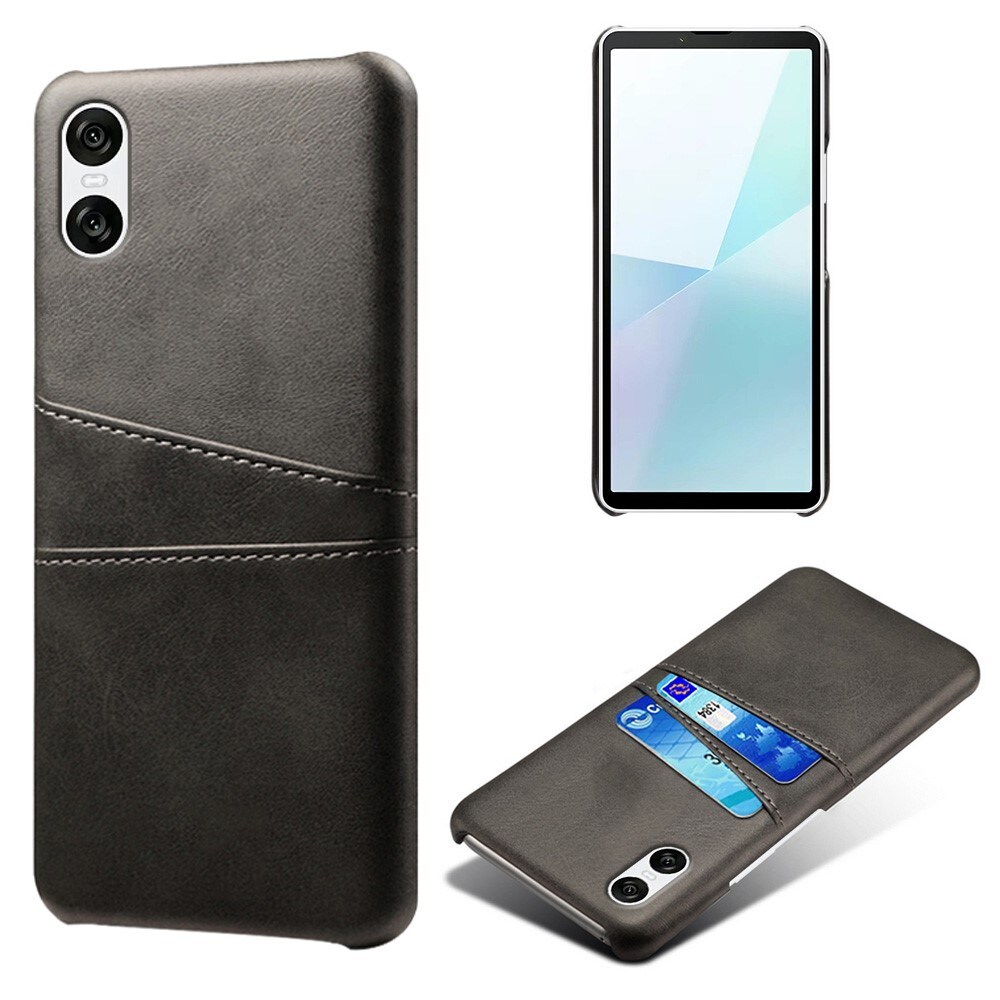 Sony Xperia 10 VI Smart cover med 2 kortholdere, Sort