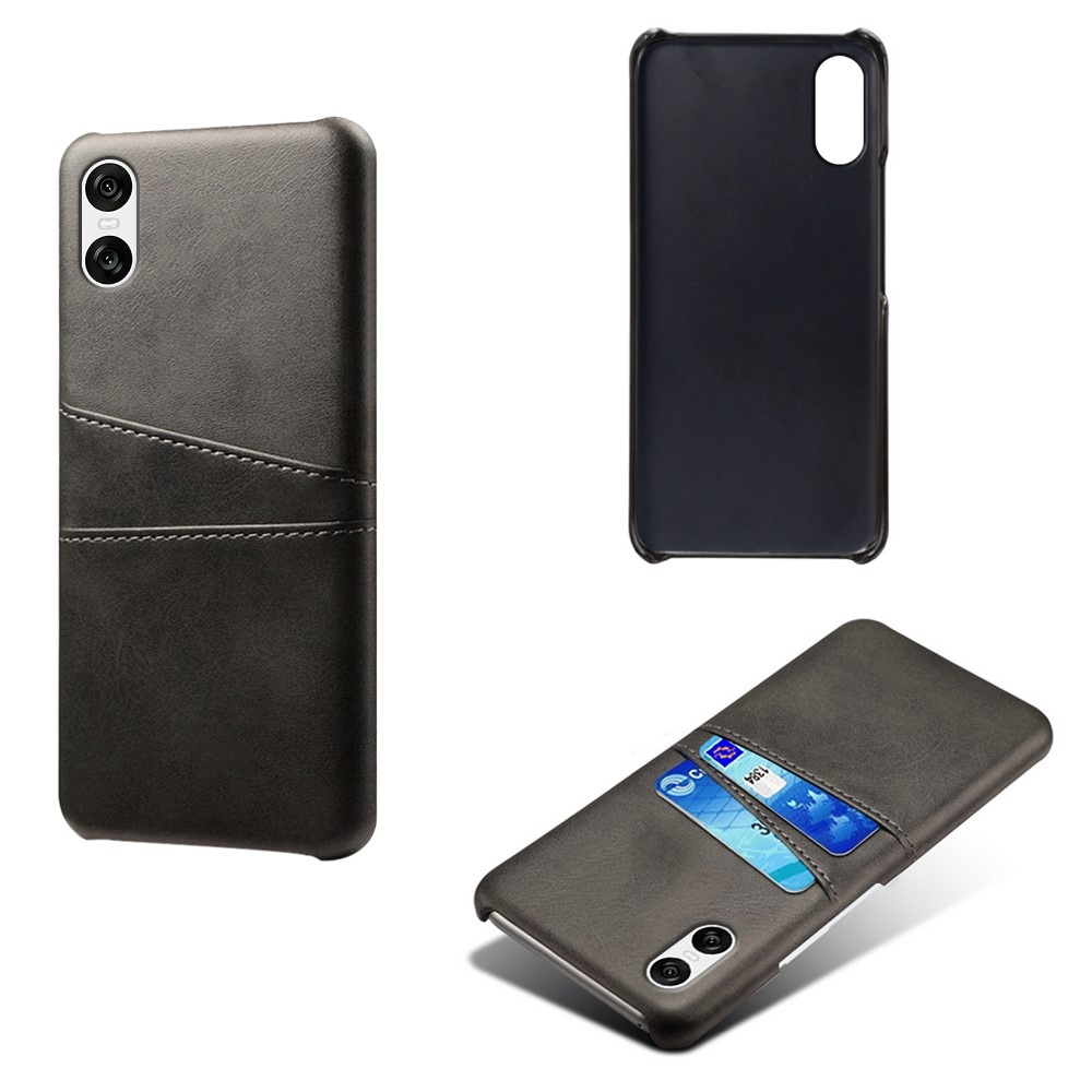 Sony Xperia 10 VI Smart cover med 2 kortholdere, Sort