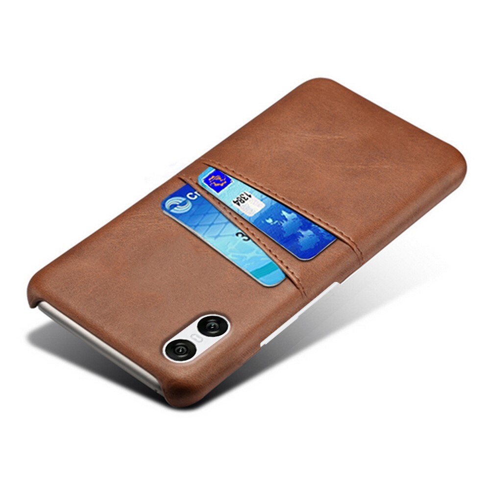 Sony Xperia 10 VI Smart cover med 2 kortholdere, Brun
