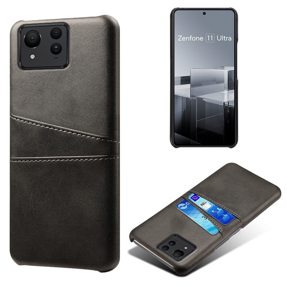 Asus Zenfone 11 Ultra Smart cover med 2 kortholdere, Sort