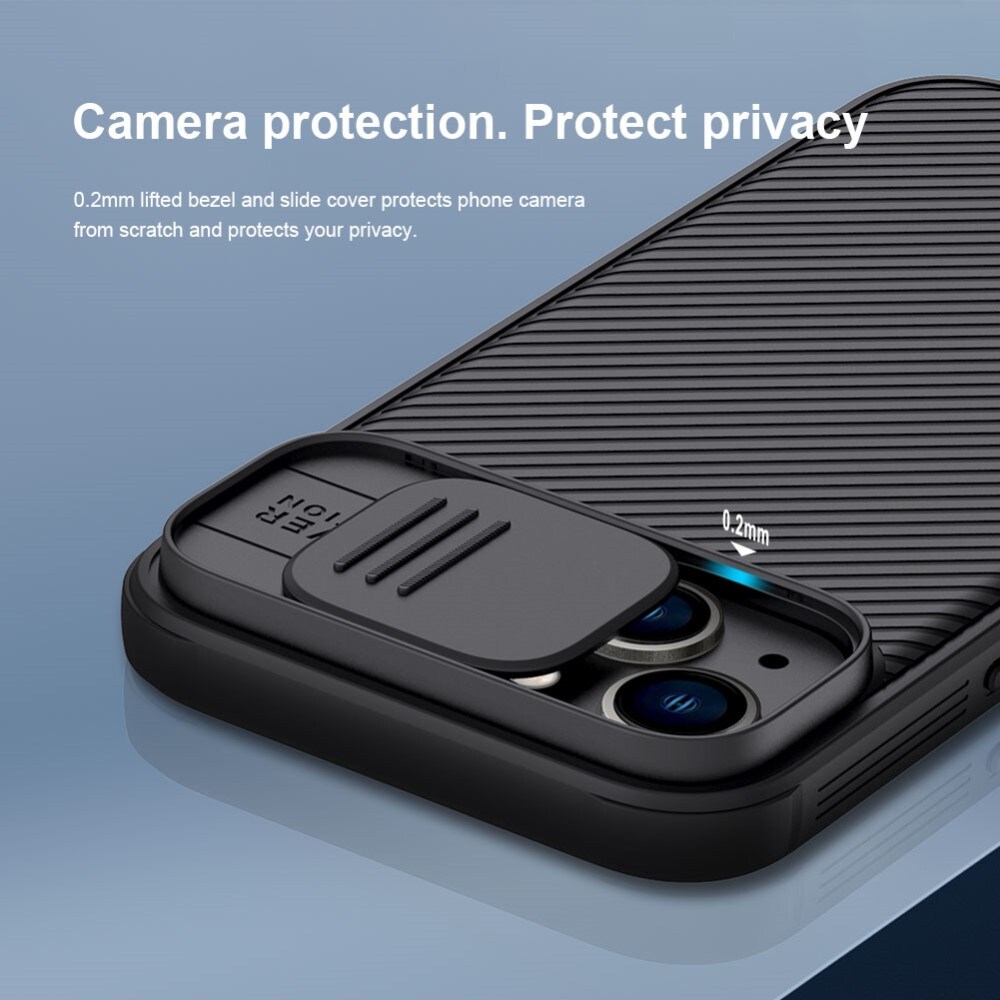 iPhone 14 Plus Cover med kamerabeskyttelse - CamShield, Sort