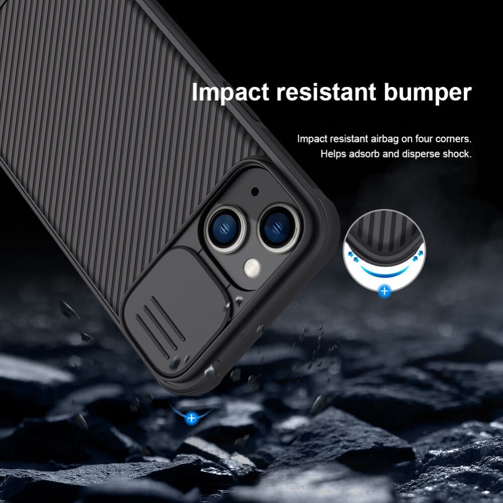 iPhone 14 Plus Cover med kamerabeskyttelse - CamShield, Sort