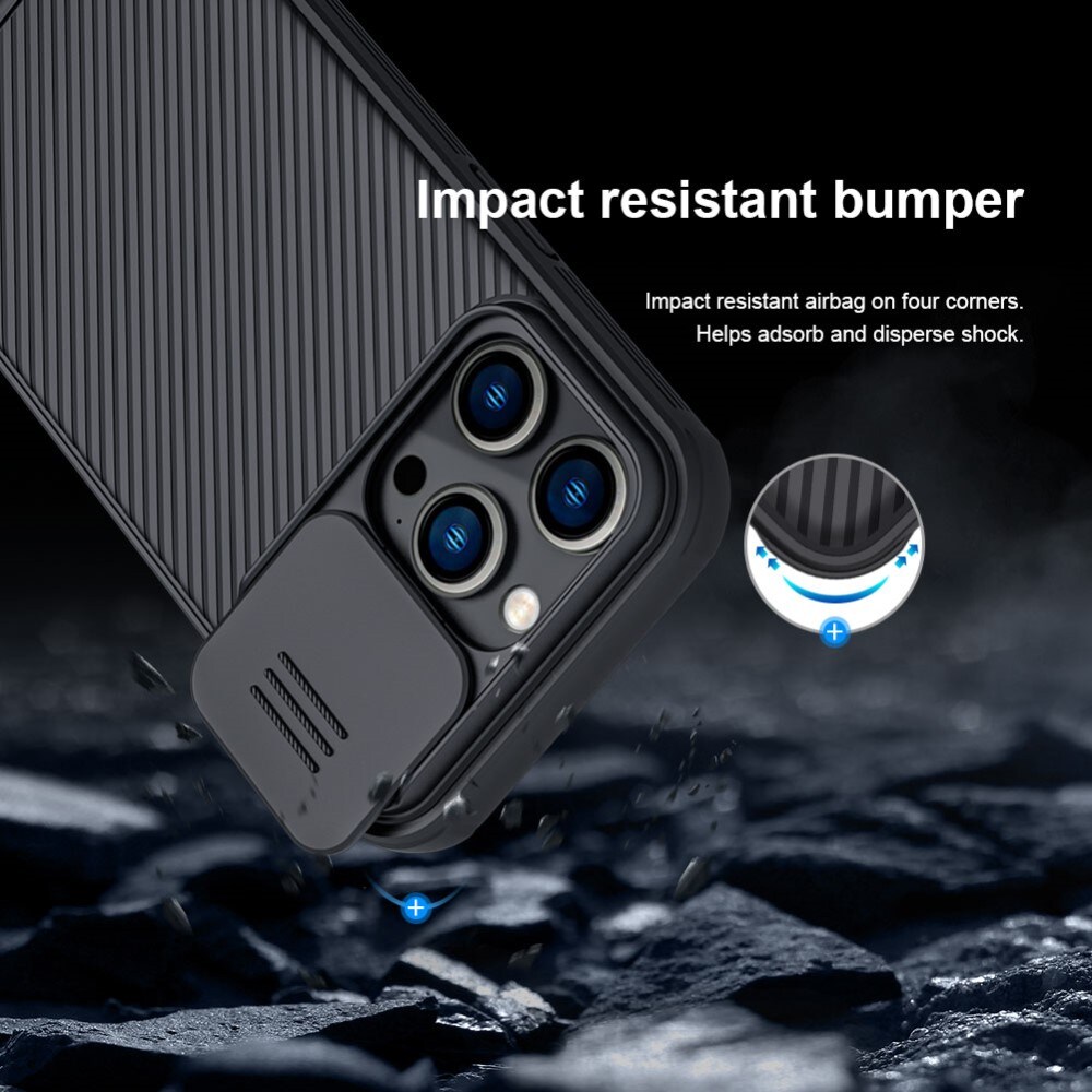 iPhone 14 Pro Cover med kamerabeskyttelse - CamShield, Sort