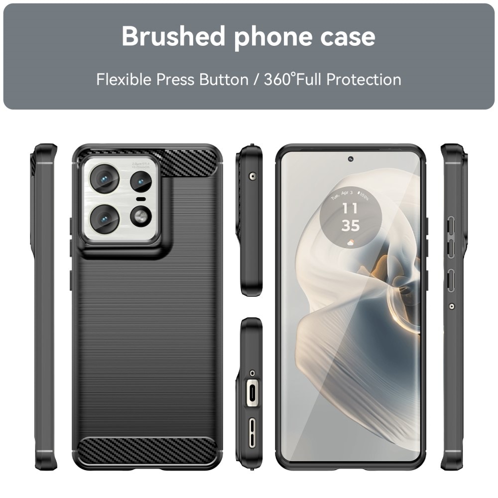 Motorola Edge 50 Pro TPU-cover Brushed, Sort