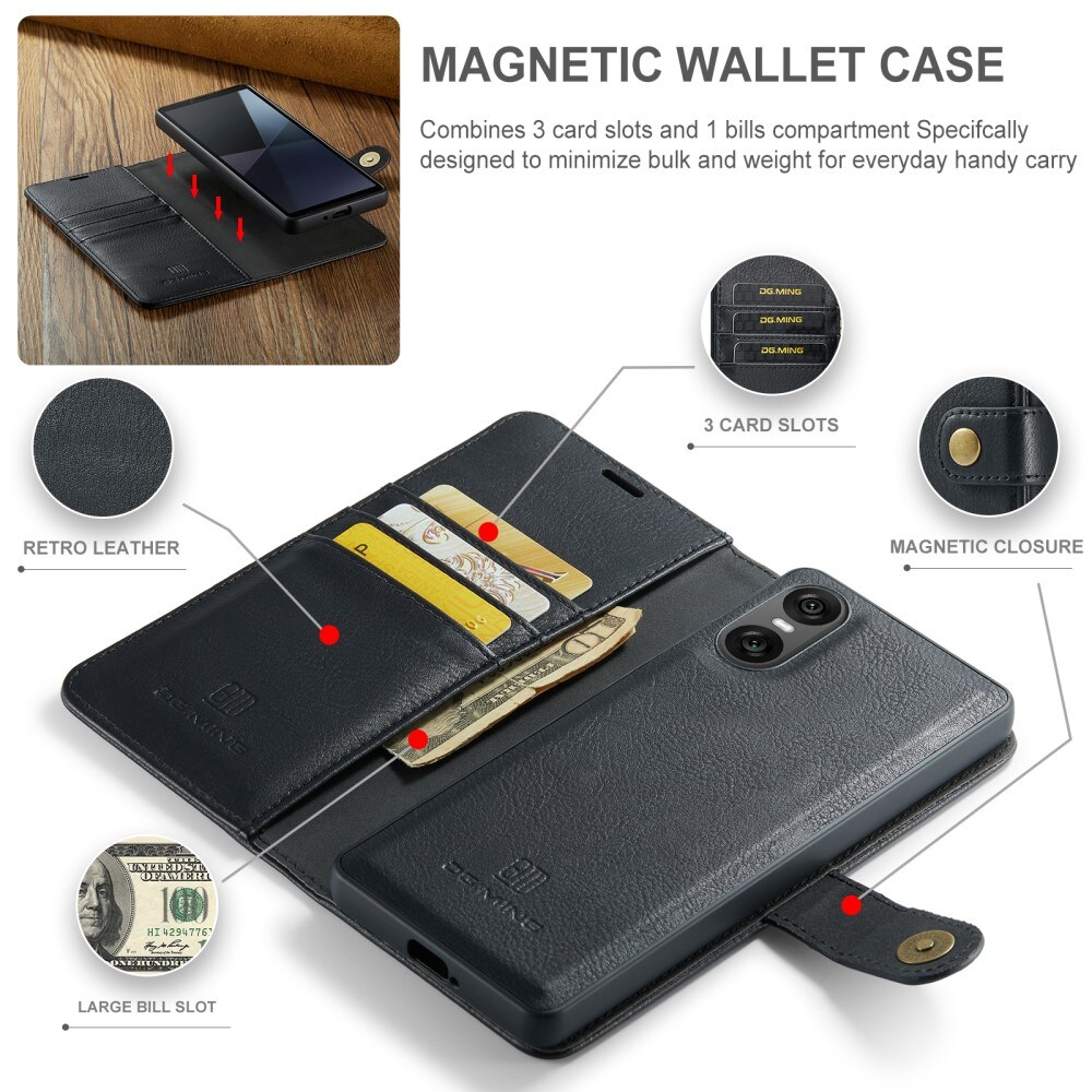 Sony Xperia 10 VI Pungetui med aftageligt cover, Black