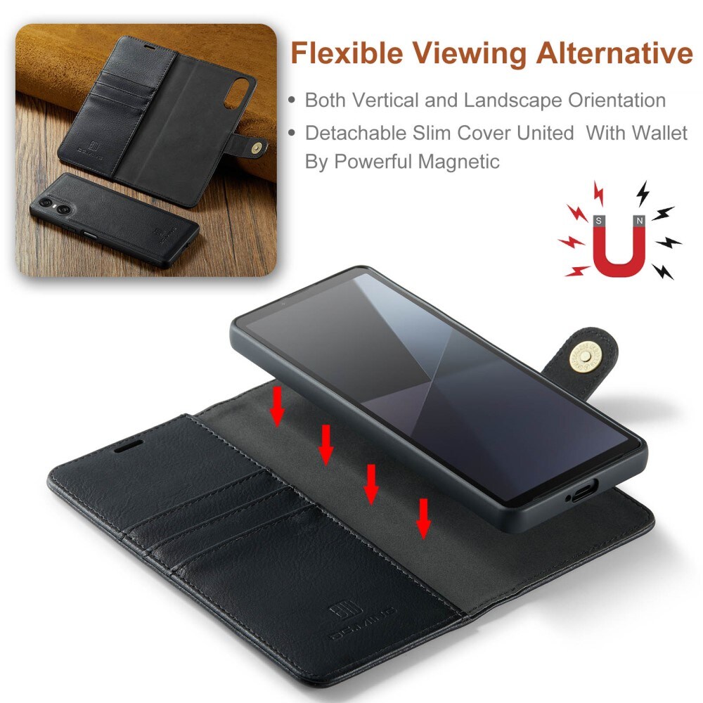 Sony Xperia 10 VI Pungetui med aftageligt cover, Black