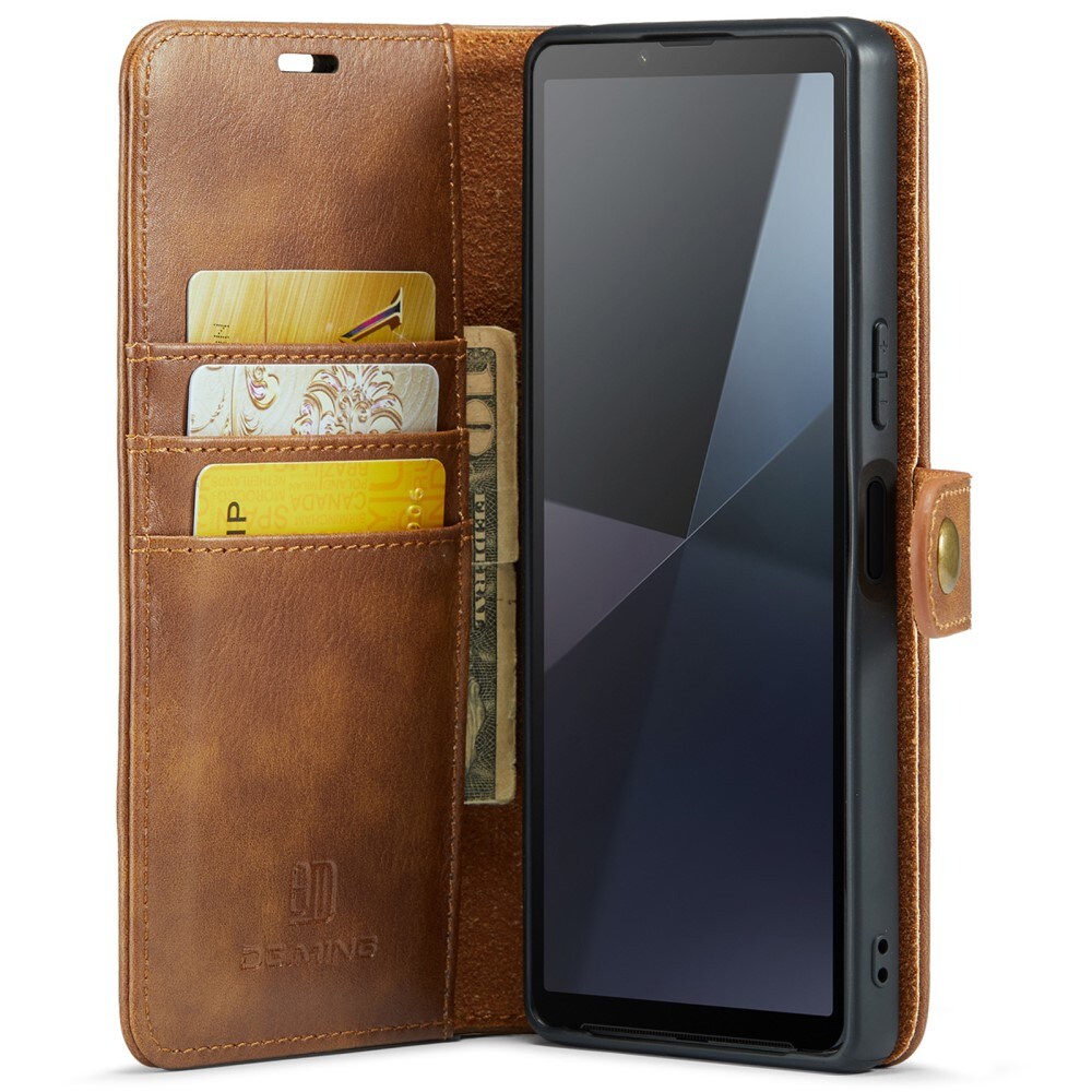 Sony Xperia 10 VI Pungetui med aftageligt cover, Cognac