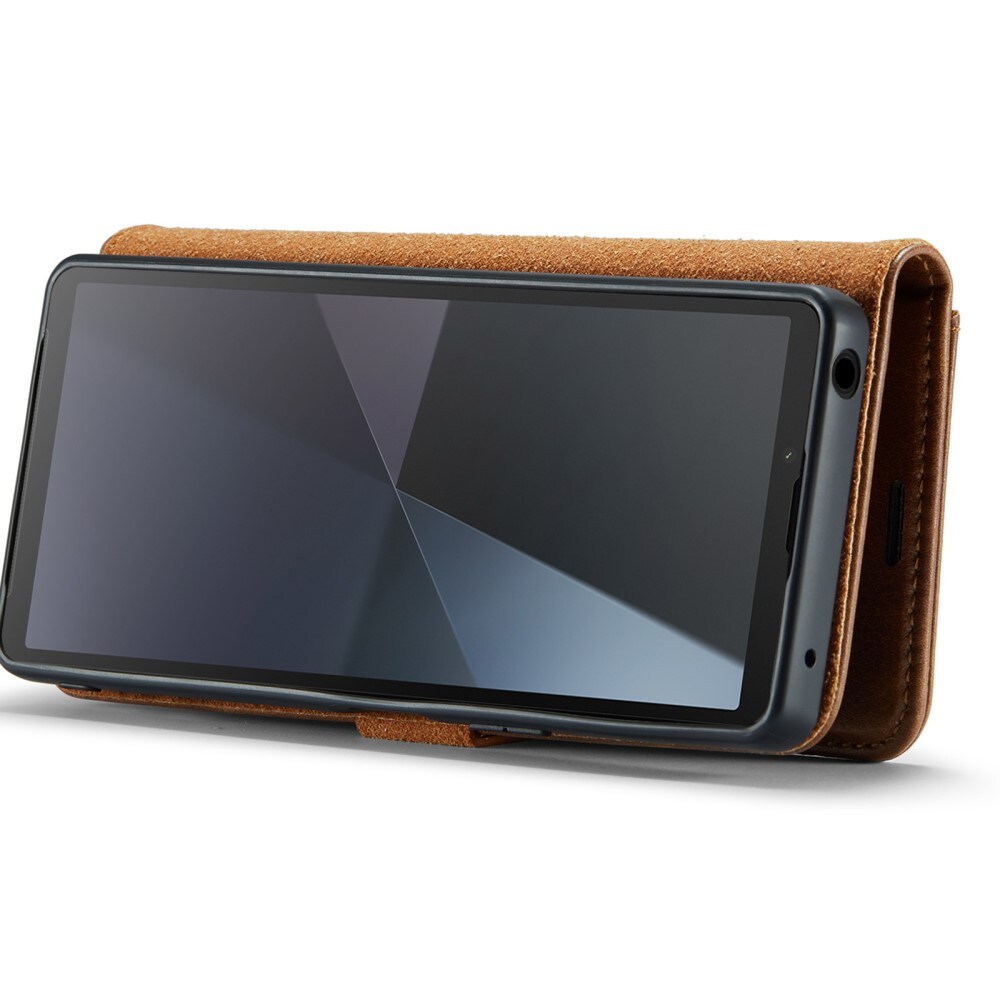 Sony Xperia 10 VI Pungetui med aftageligt cover, Cognac