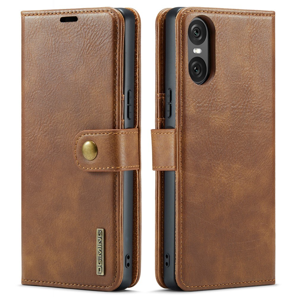Sony Xperia 10 VI Pungetui med aftageligt cover, Cognac