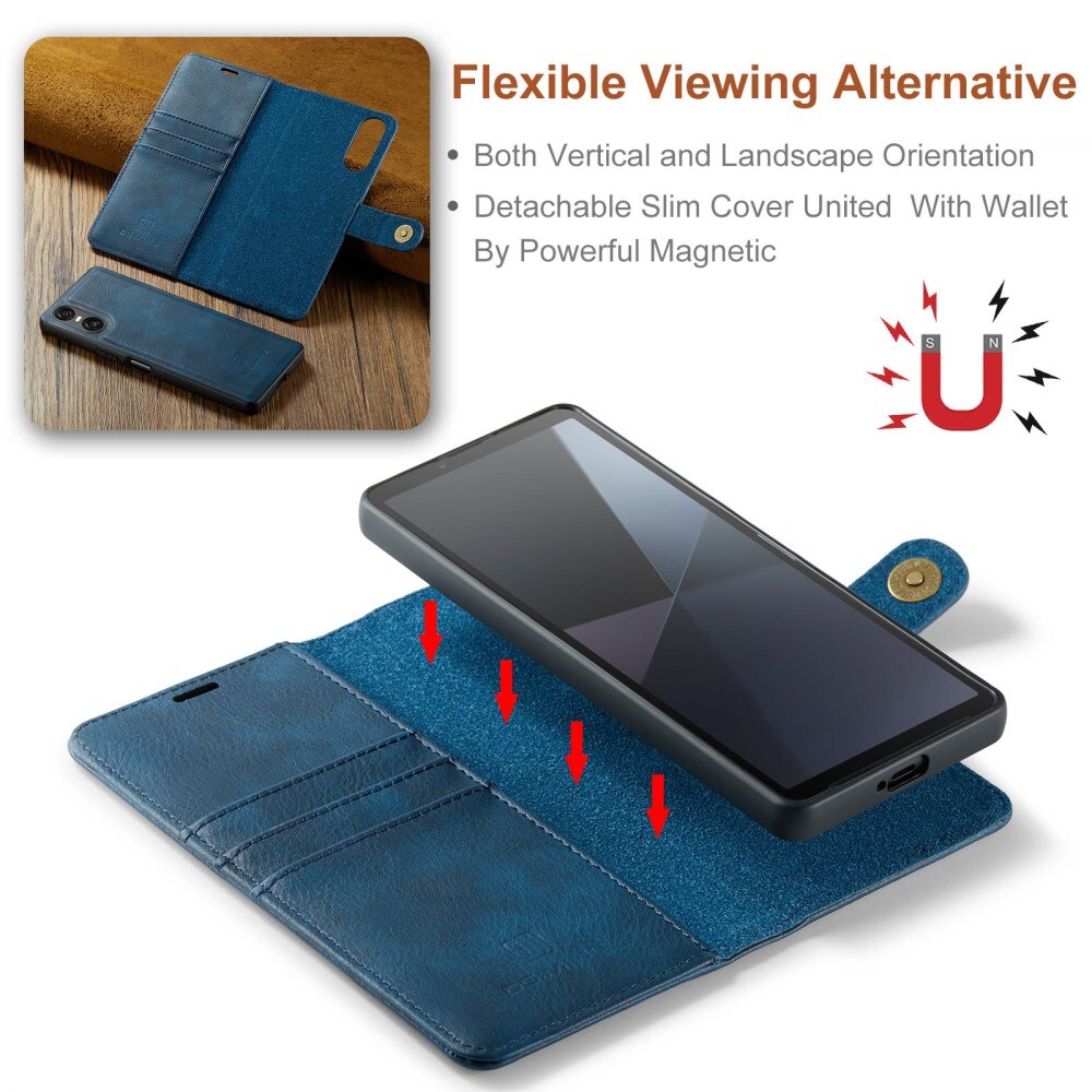 Sony Xperia 10 VI Pungetui med aftageligt cover, Blue