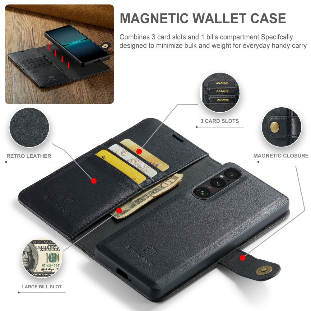 Sony Xperia 1 VI Pungetui med aftageligt cover, Black