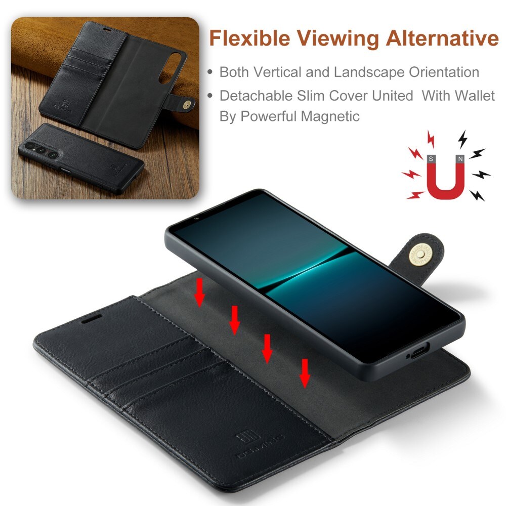 Sony Xperia 1 VI Pungetui med aftageligt cover, Black