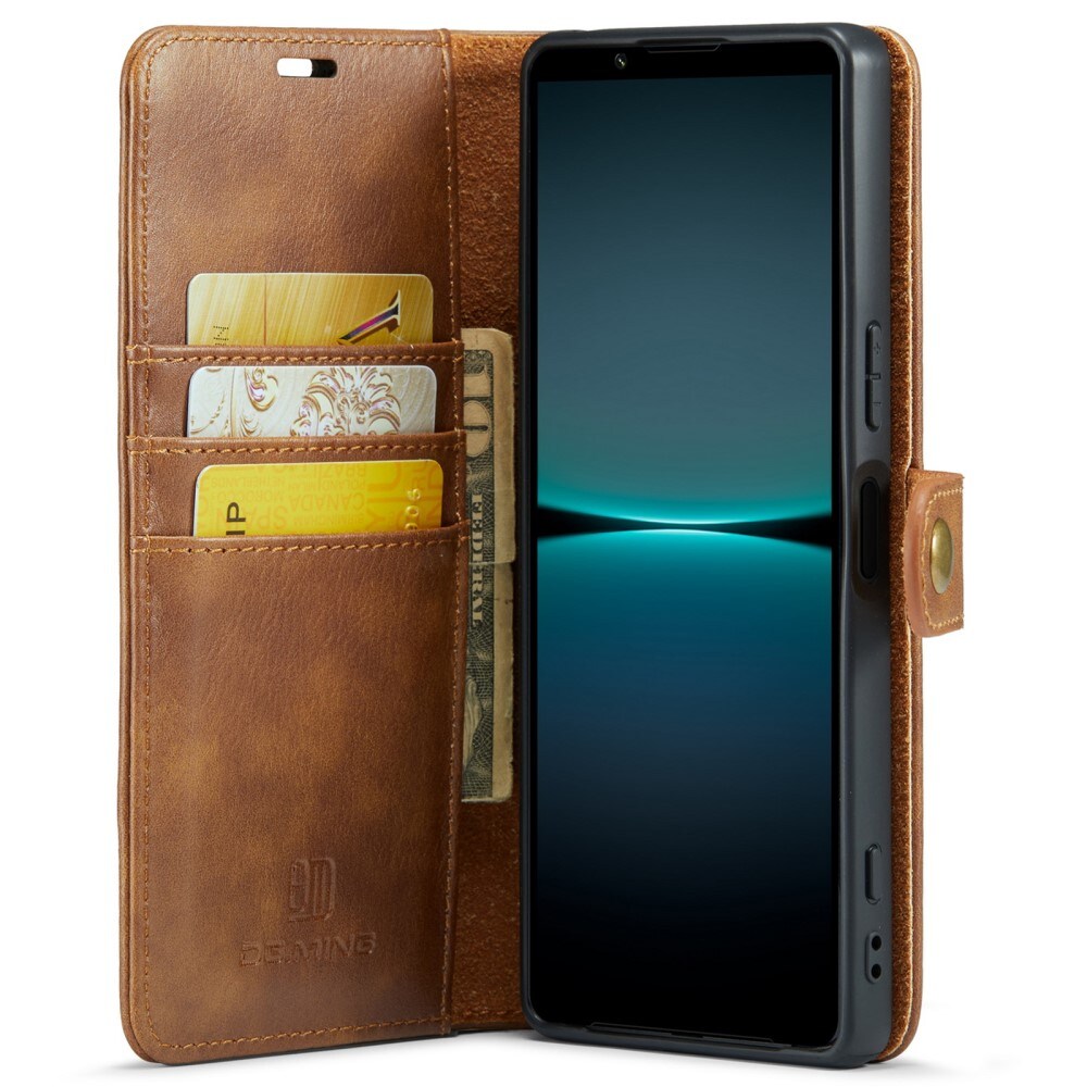 Sony Xperia 1 VII Pungetui med aftageligt cover, Cognac