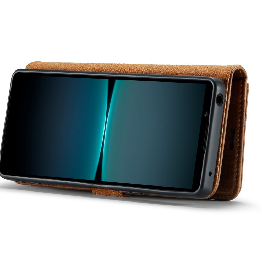 Sony Xperia 1 VII Pungetui med aftageligt cover, Cognac
