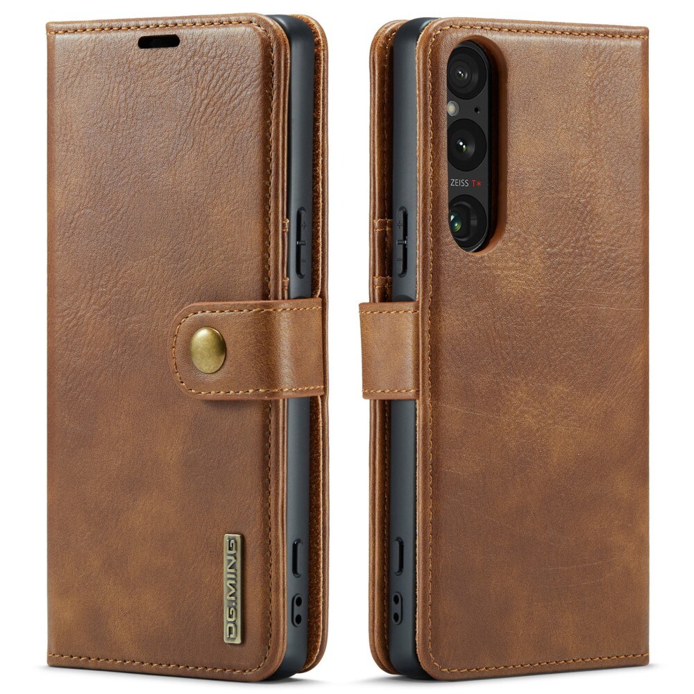 Sony Xperia 1 VI Pungetui med aftageligt cover, Cognac