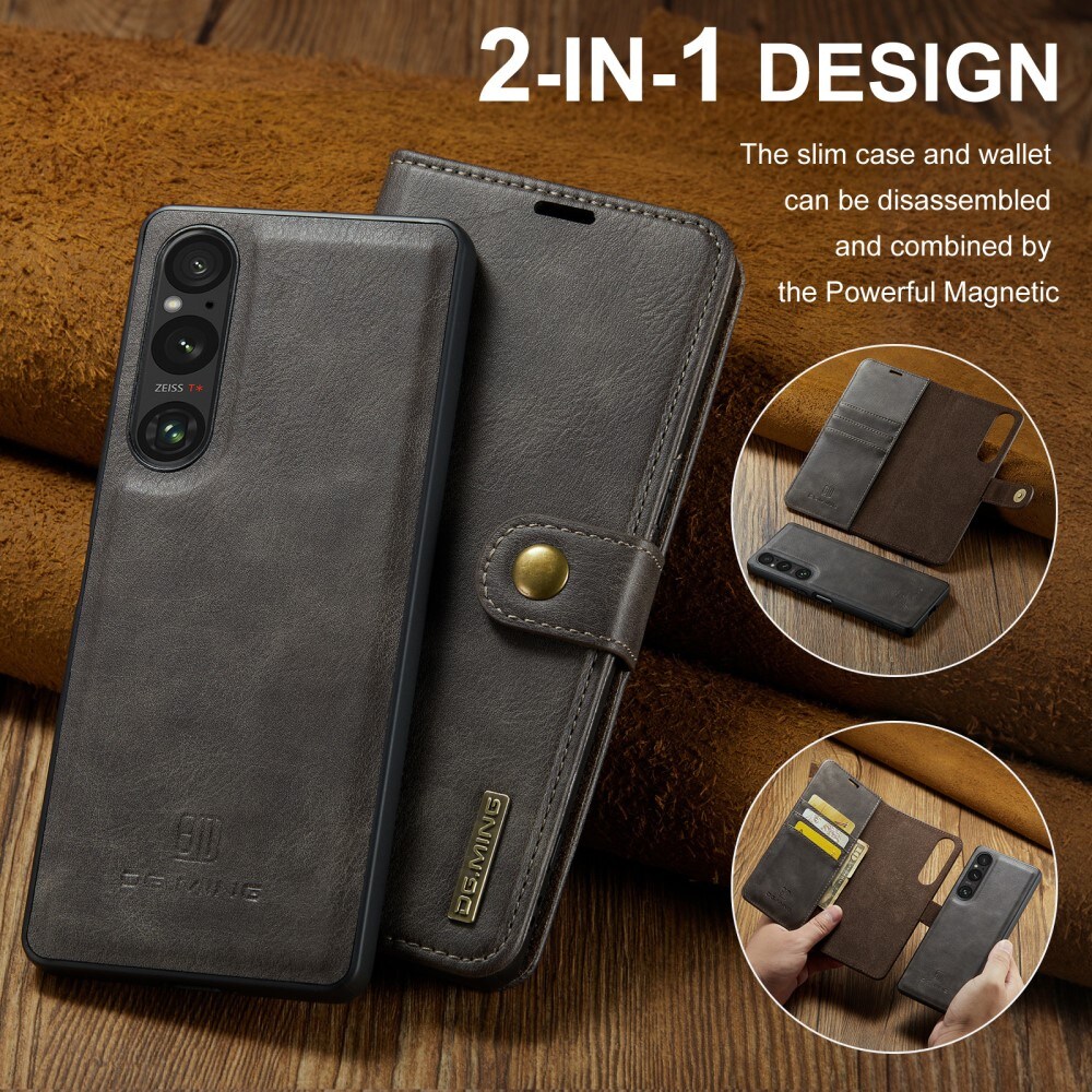 Sony Xperia 1 VI Pungetui med aftageligt cover, Brown
