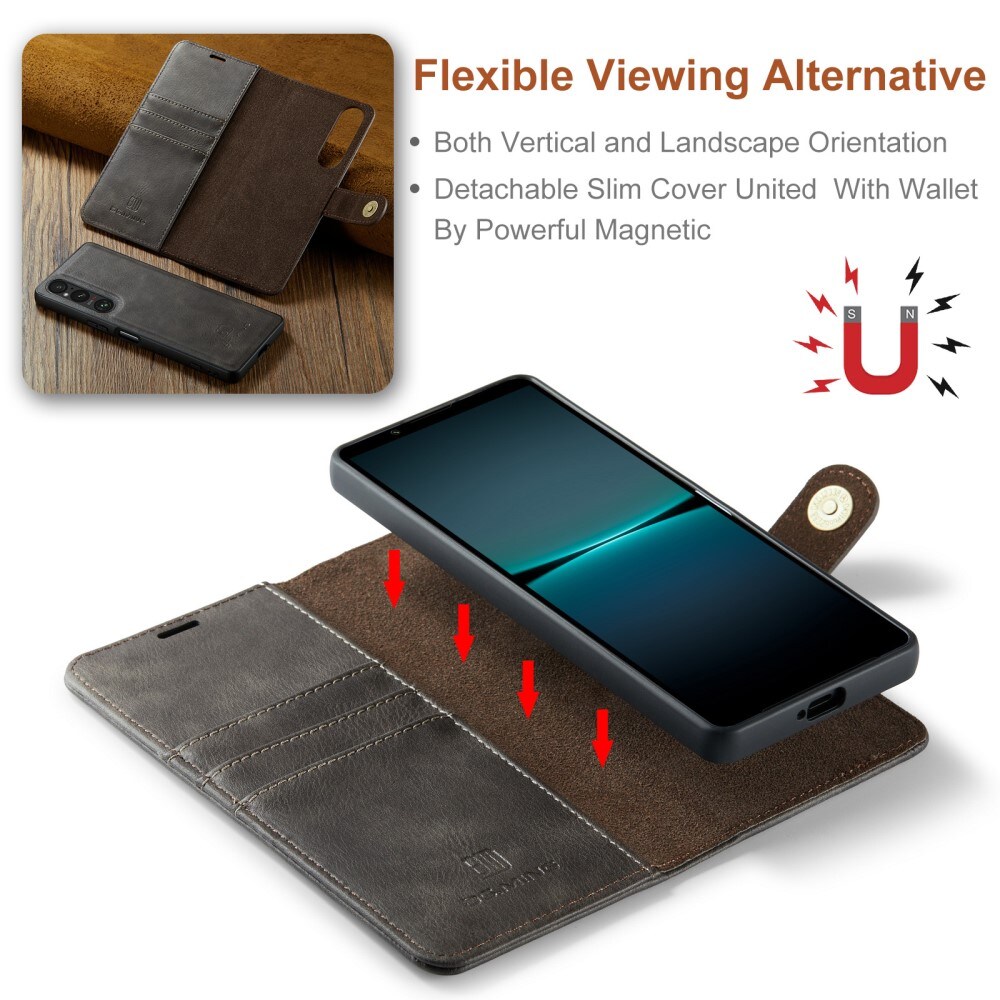 Sony Xperia 1 VI Pungetui med aftageligt cover, Brown