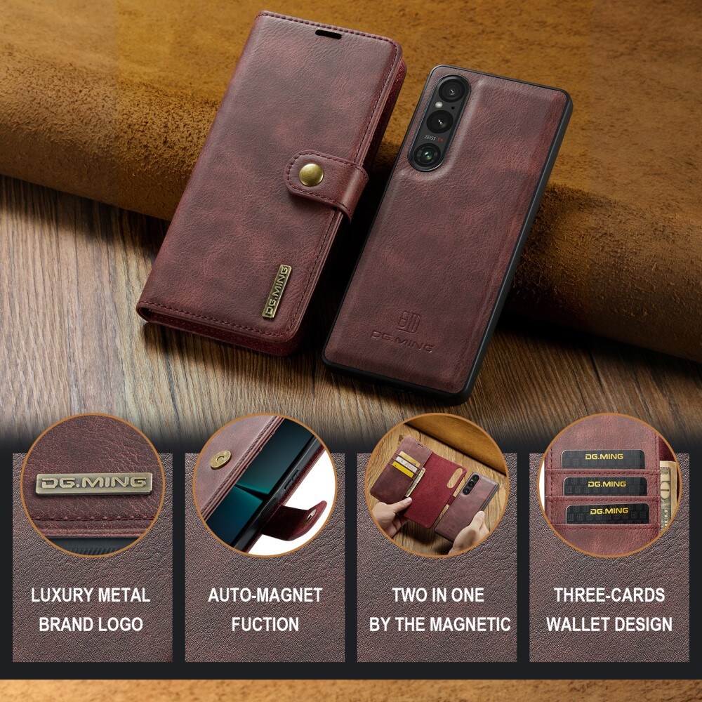 Sony Xperia 1 VI Pungetui med aftageligt cover, Red