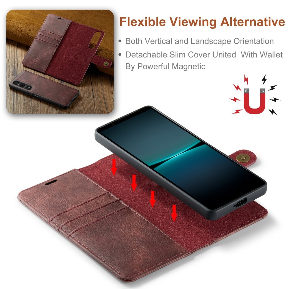 Sony Xperia 1 VI Pungetui med aftageligt cover, Red