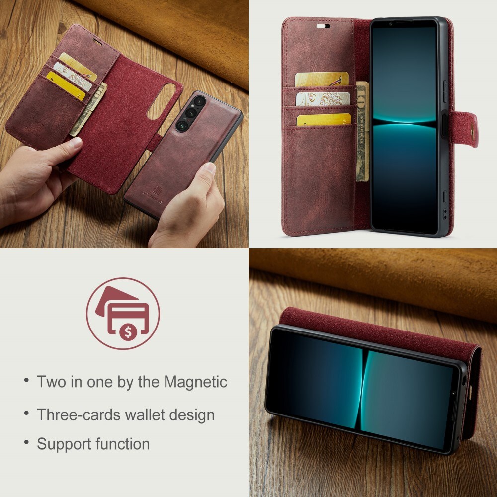 Sony Xperia 1 VI Pungetui med aftageligt cover, Red