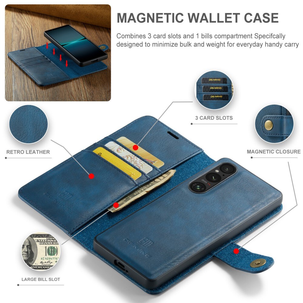 Sony Xperia 1 VI Pungetui med aftageligt cover, Blue