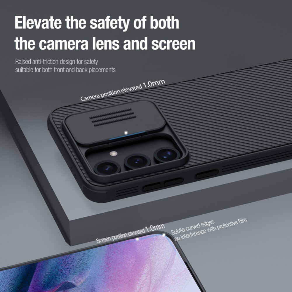 Samsung Galaxy S24 FE Cover med kamerabeskyttelse - CamShield, Sort