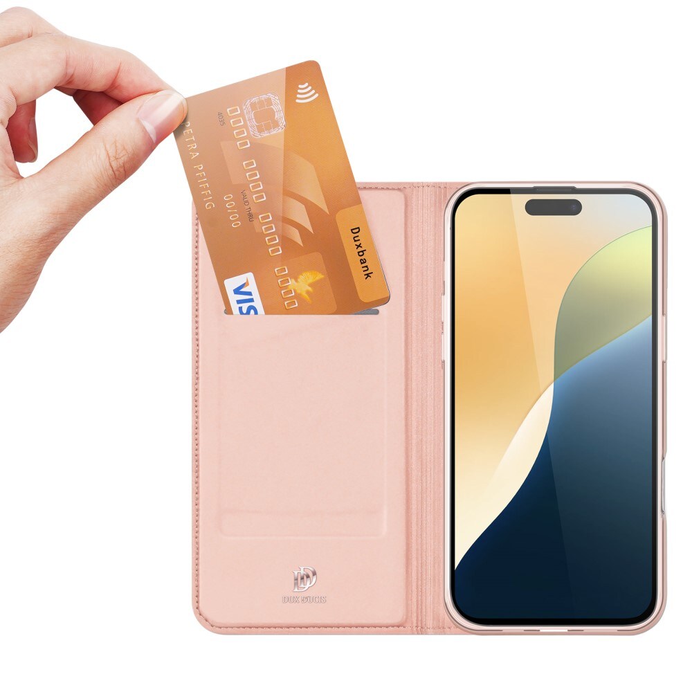 iPhone 16 Slankt mobiletui, Rose guld