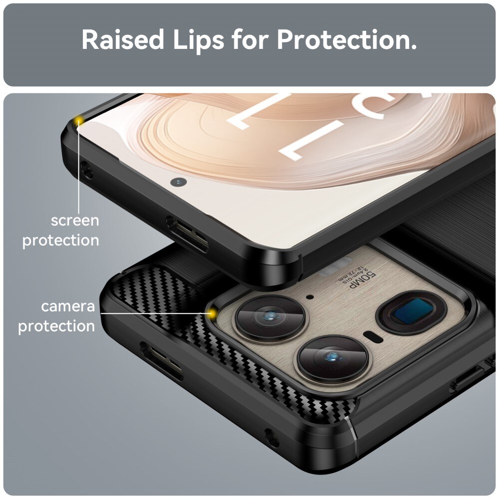 Motorola Edge 50 Ultra TPU-cover Brushed, Sort