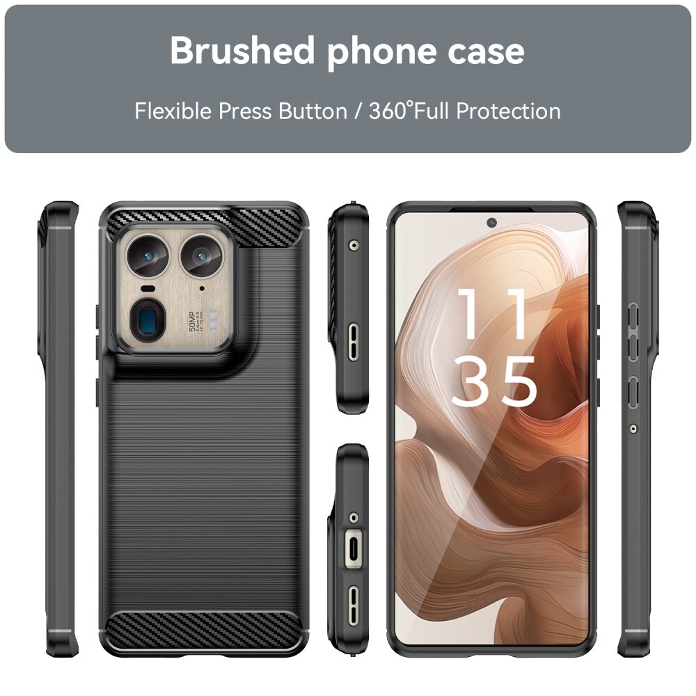 Motorola Edge 50 Ultra TPU-cover Brushed, Sort