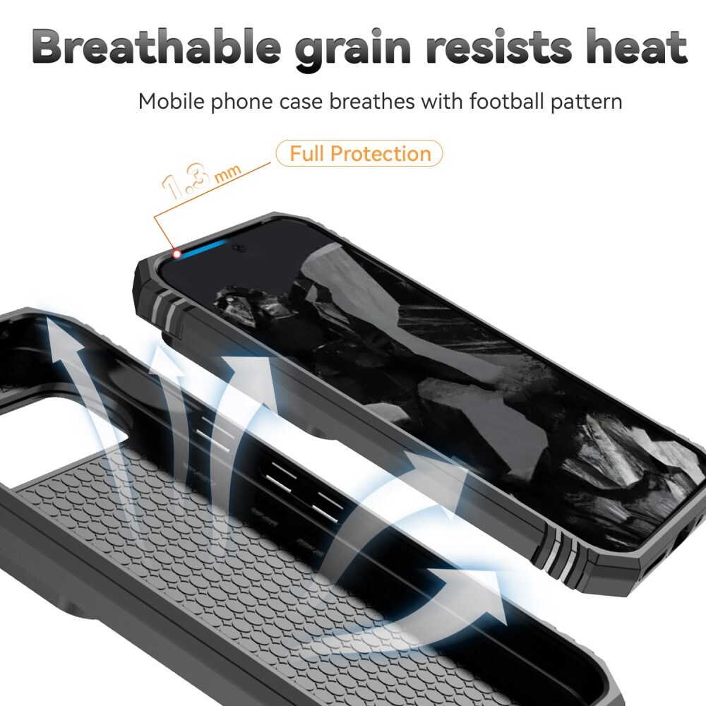 Google Pixel 9 Pro XL Cover med kamerabeskyttelse & fingerring, Sort