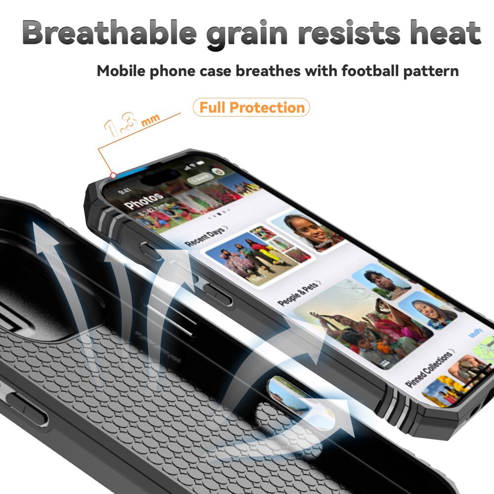 iPhone 16 Pro Max Cover med kamerabeskyttelse & fingerring, Sort
