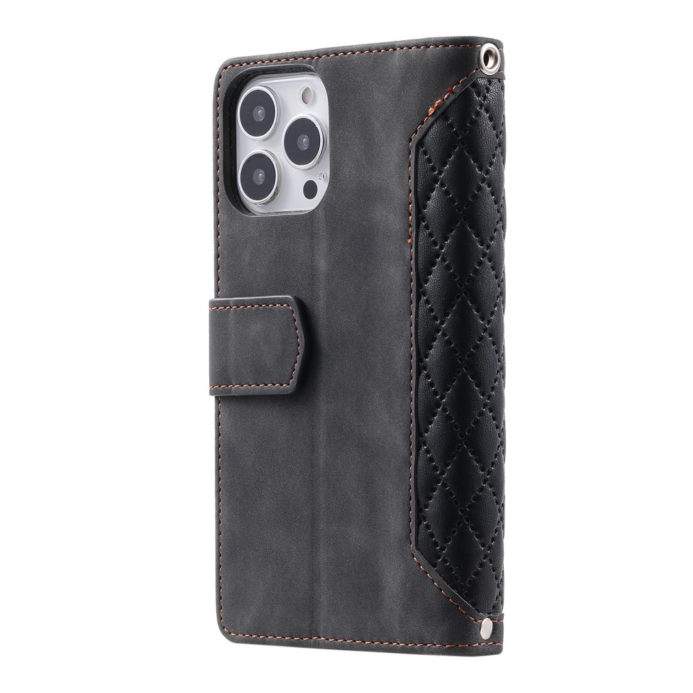 iPhone 16 Pro Quiltet pungtaske, Sort